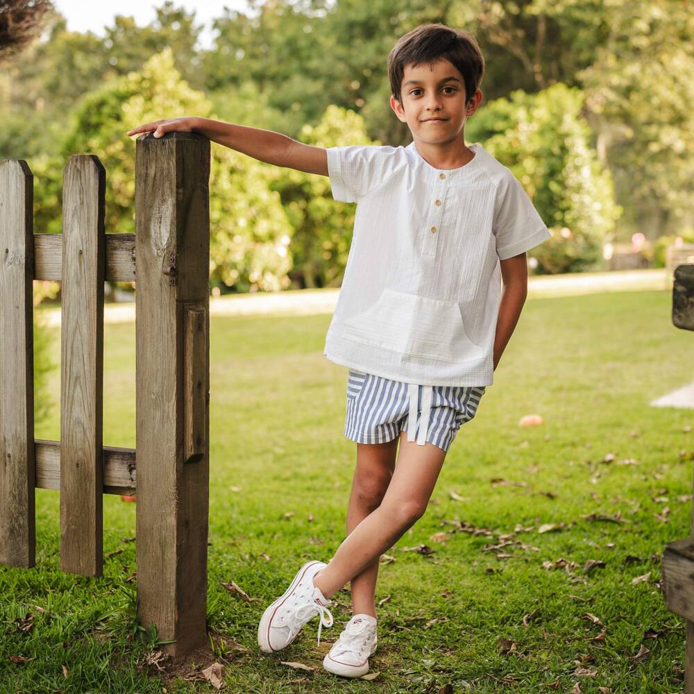 Artesanía Granlei-Костюм в полоску белый и синий для мальчиков | Childrensalon Outlet