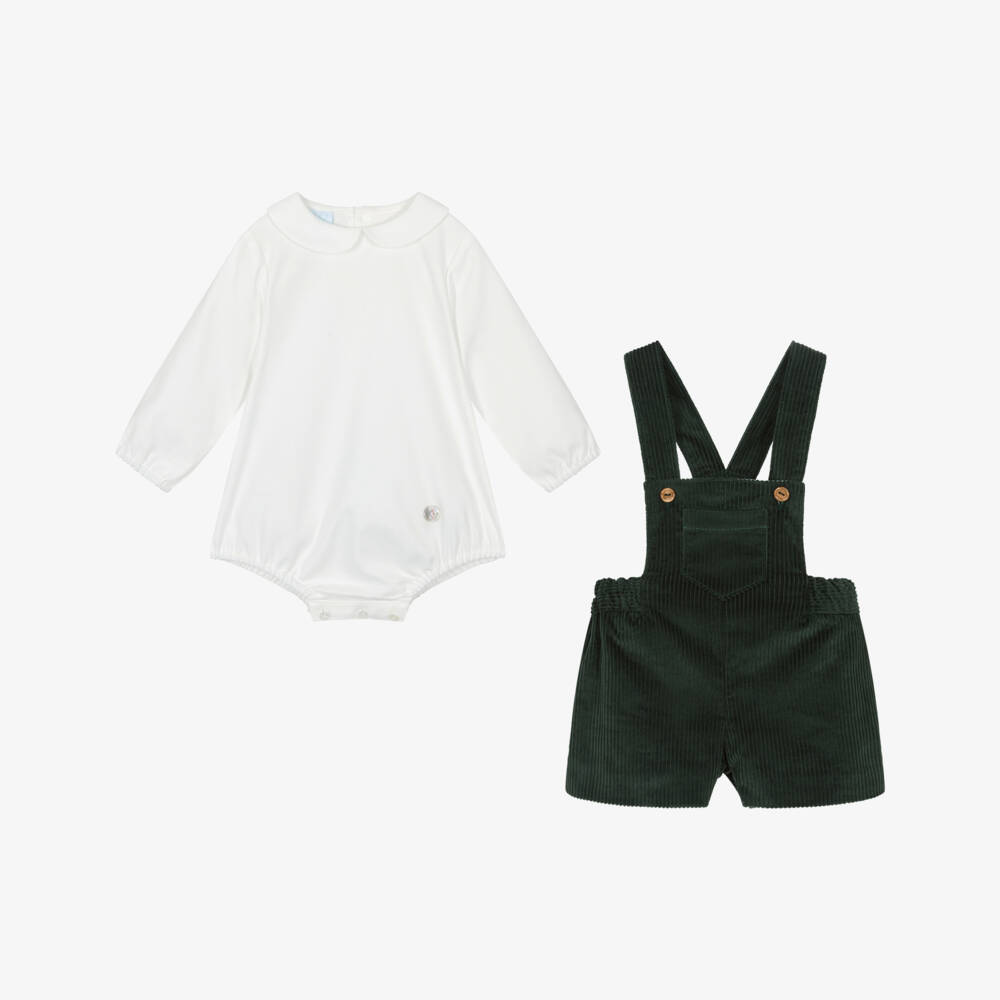 Artesanía Granlei-Boys Velvet Corduroy Dungaree Set | Childrensalon Outlet