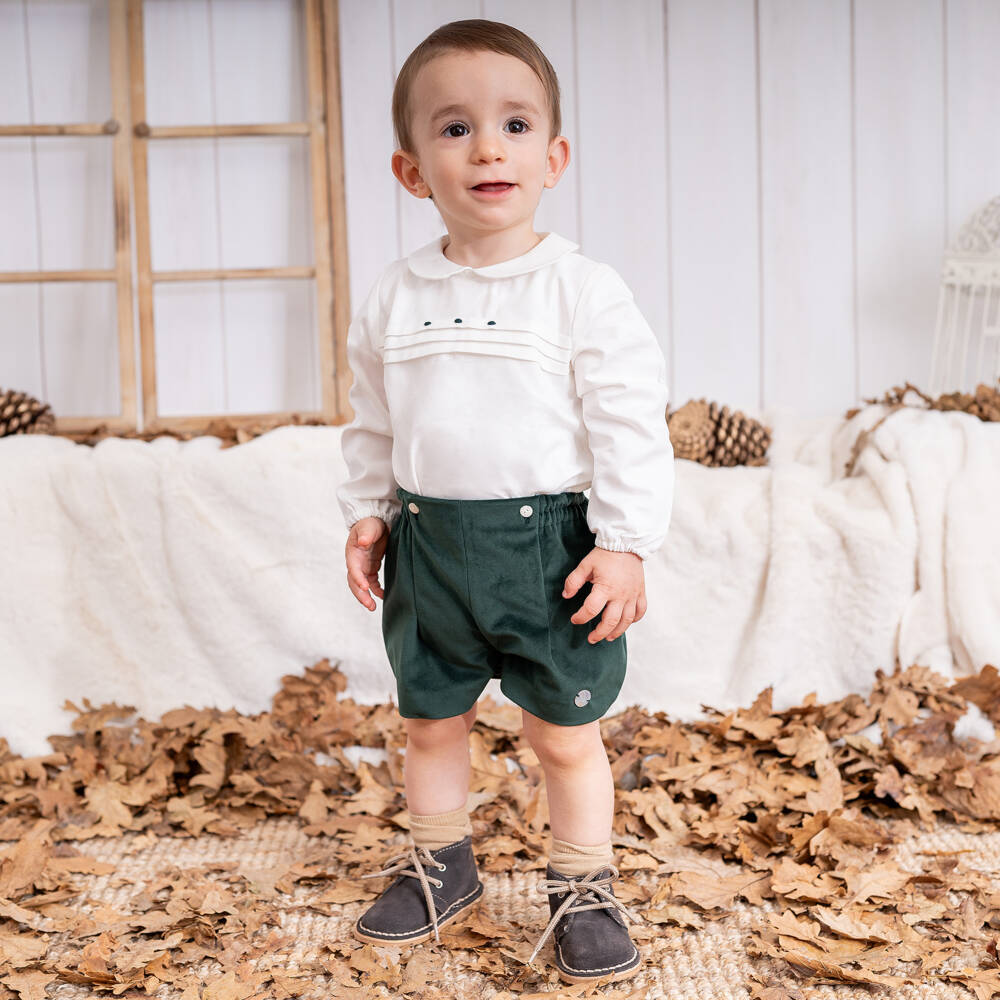 Artesanía Granlei-Boys Velvet Green Buster Set | Childrensalon Outlet