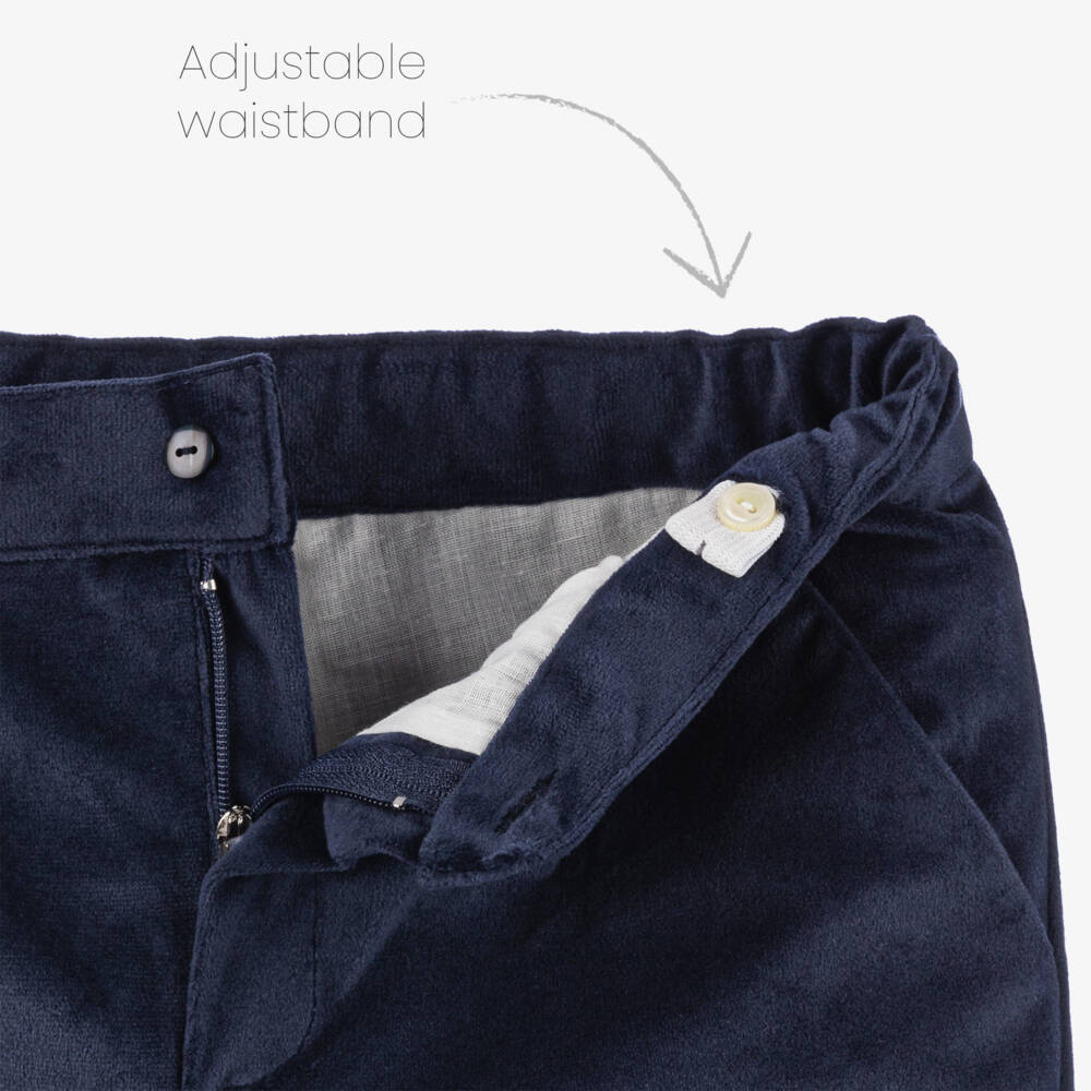 Artesanía Granlei-Boys Velvet Navy Short Ensemble | Childrensalon Outlet