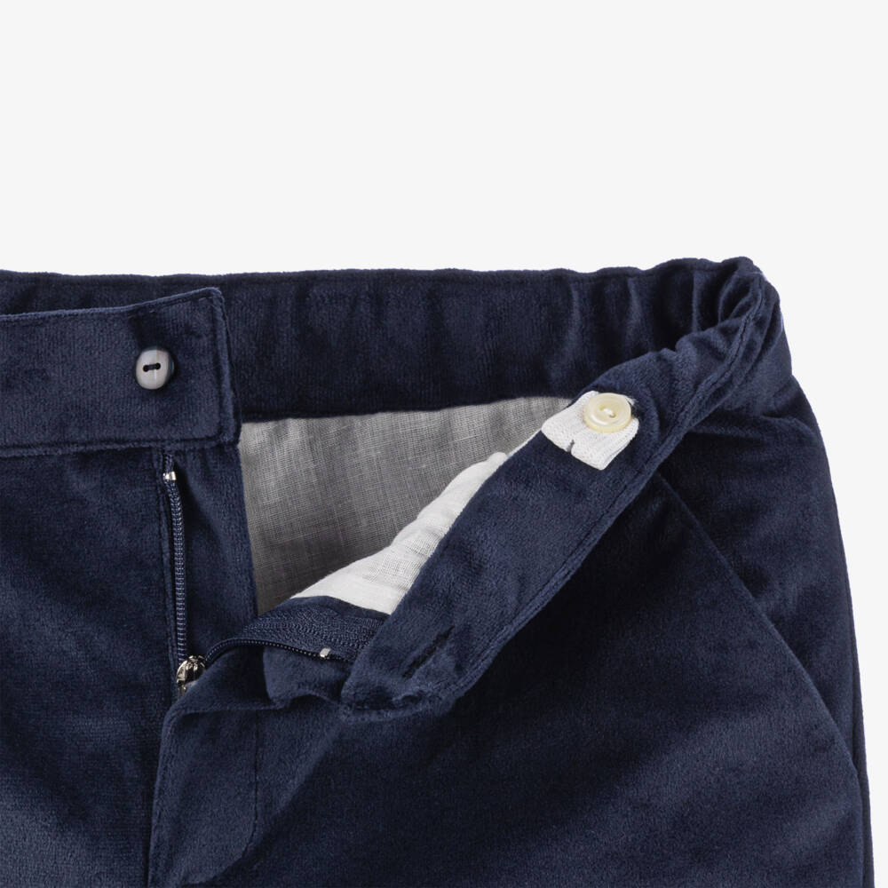 Artesanía Granlei-Boys Velvet Navy Short Ensemble | Childrensalon Outlet
