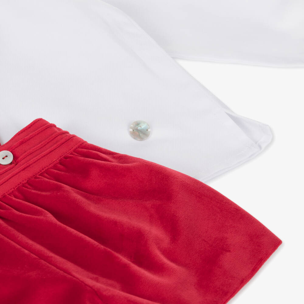 Artesanía Granlei-Boys Velvet Shorts and Shirt Set | Childrensalon Outlet
