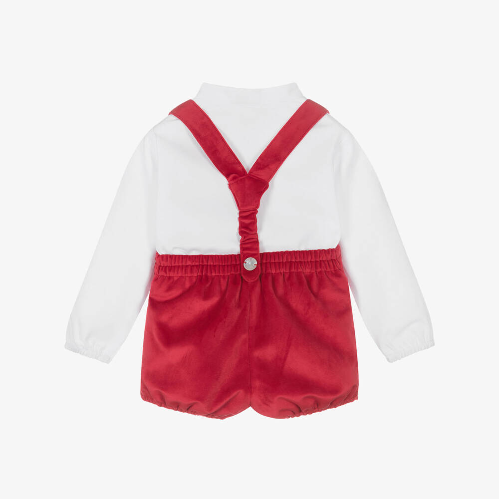 Artesanía Granlei-Красные бархатные шорты с топом для мальчиков | Childrensalon Outlet