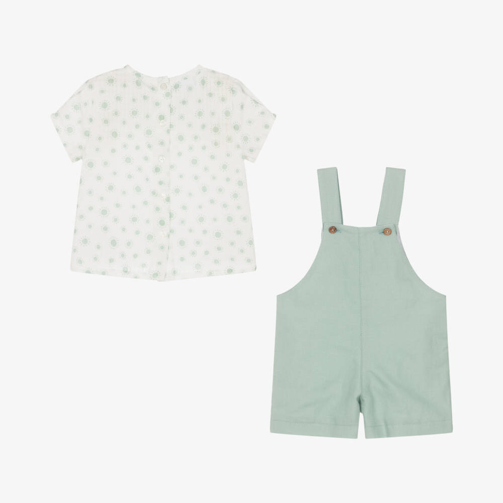 Artesanía Granlei-Льняные комбинезоны для мальчиков зелёного цвета | Childrensalon Outlet
