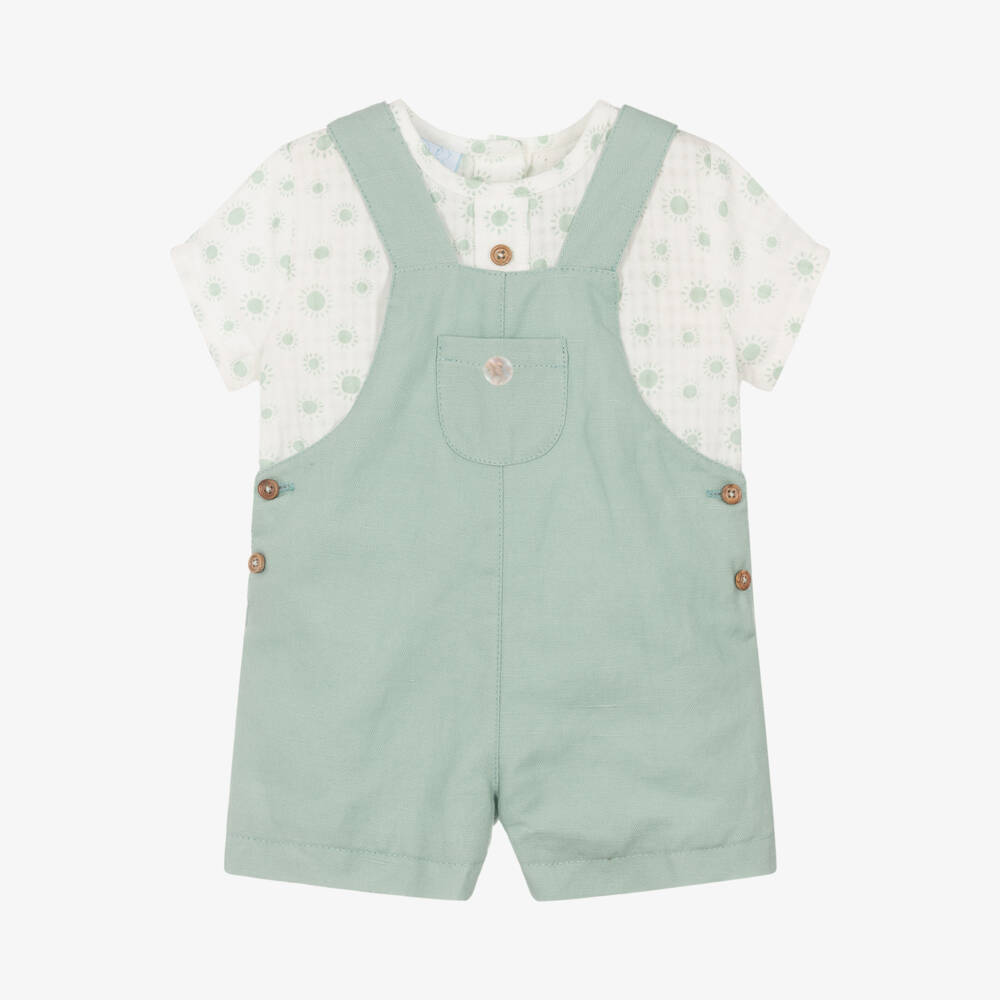 Artesanía Granlei-Boys Verdant Linen Blend Dungarees | Childrensalon Outlet
