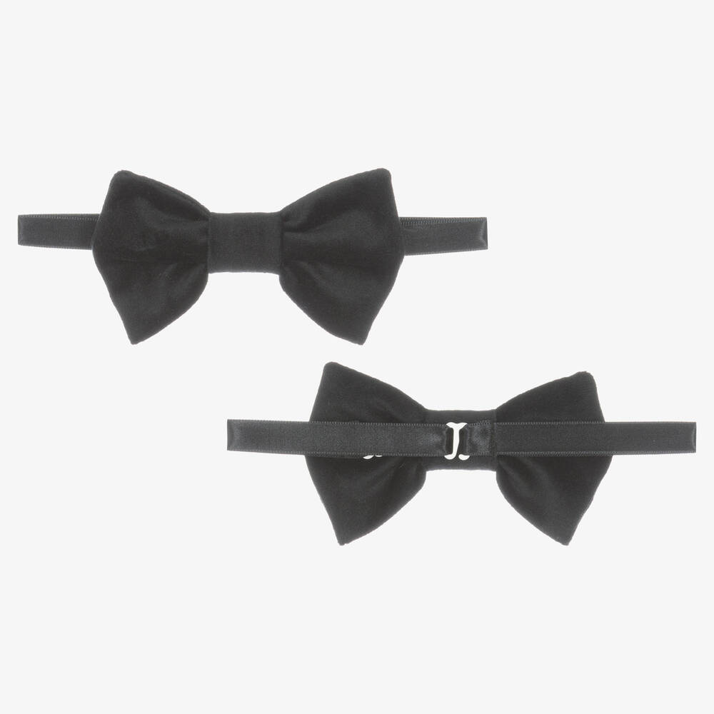 Artesanía Granlei-Boys White & Black Velvet Shorts Set | Childrensalon Outlet