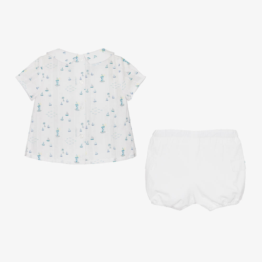 ارتيزانيا  غرانلي-طقم شورت أطفال ولادي قطن لون أبيض | Childrensalon Outlet
