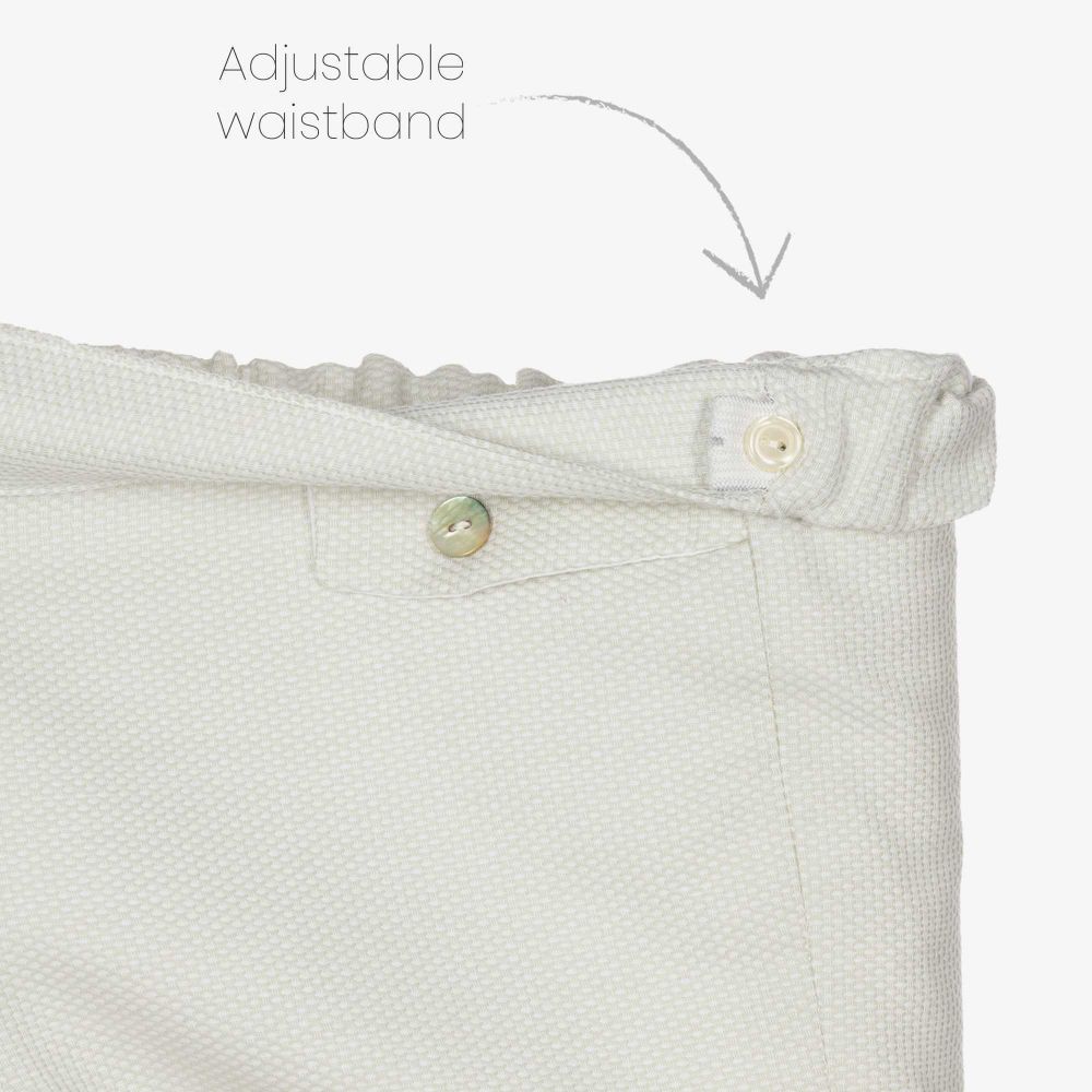 Artesanía Granlei-Boys White & Green Shorts Set | Childrensalon Outlet