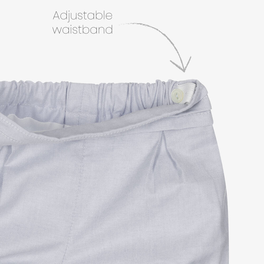 Artesanía Granlei-Boys White & Grey Organic Cotton Shorts Set | Childrensalon Outlet