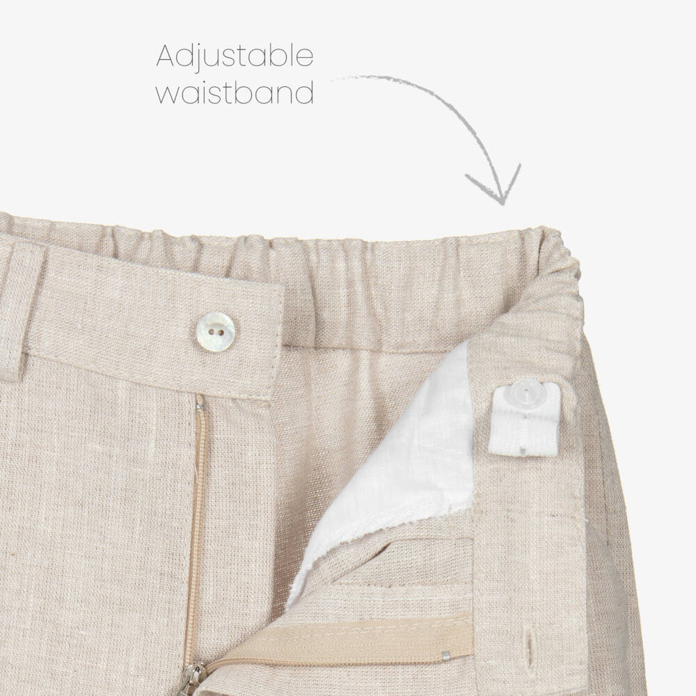 Artesanía Granlei-Boys White Shirt & Beige Trouser Set | Childrensalon Outlet