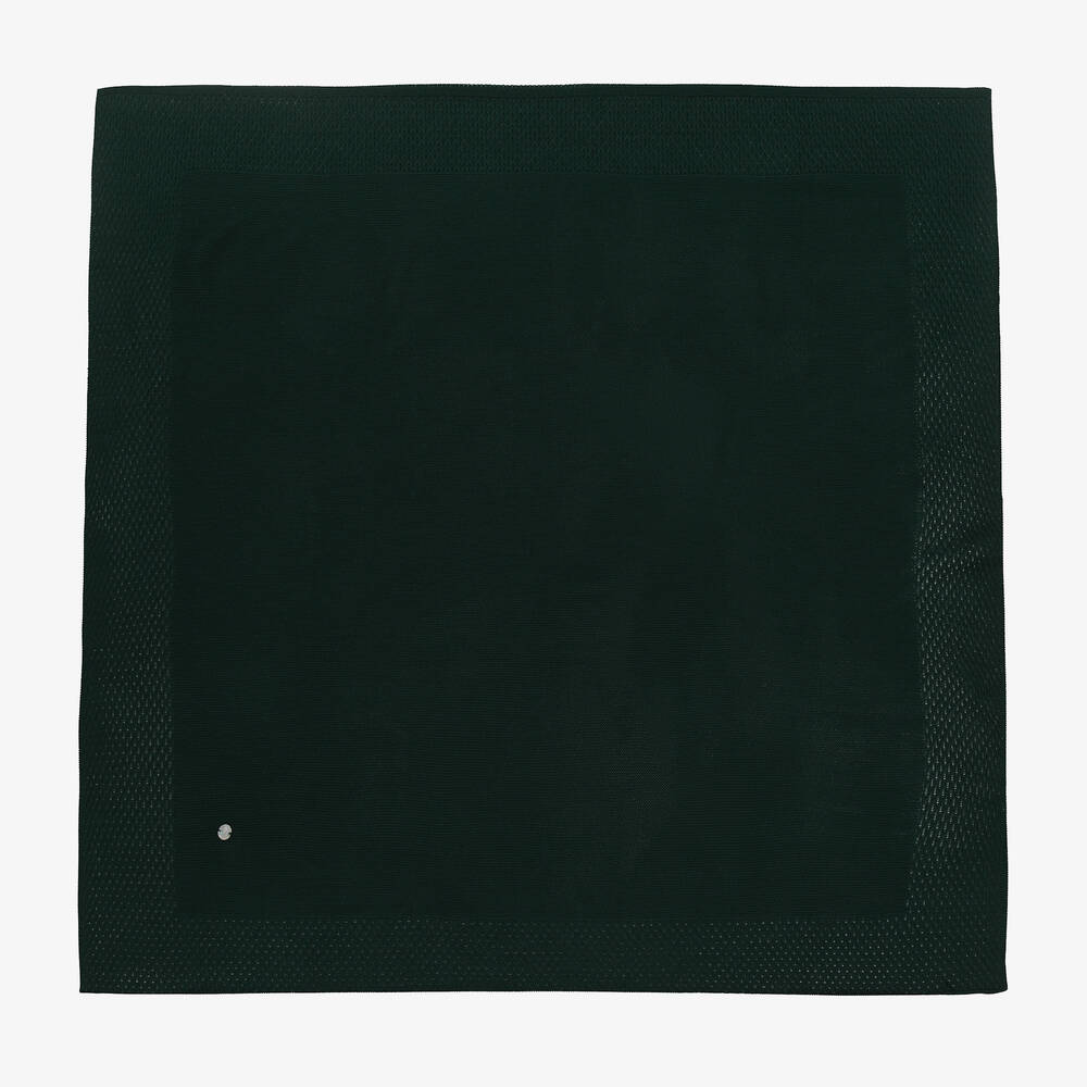 Artesanía Granlei - Dark Green Knitted Blanket (104cm) | Childrensalon
