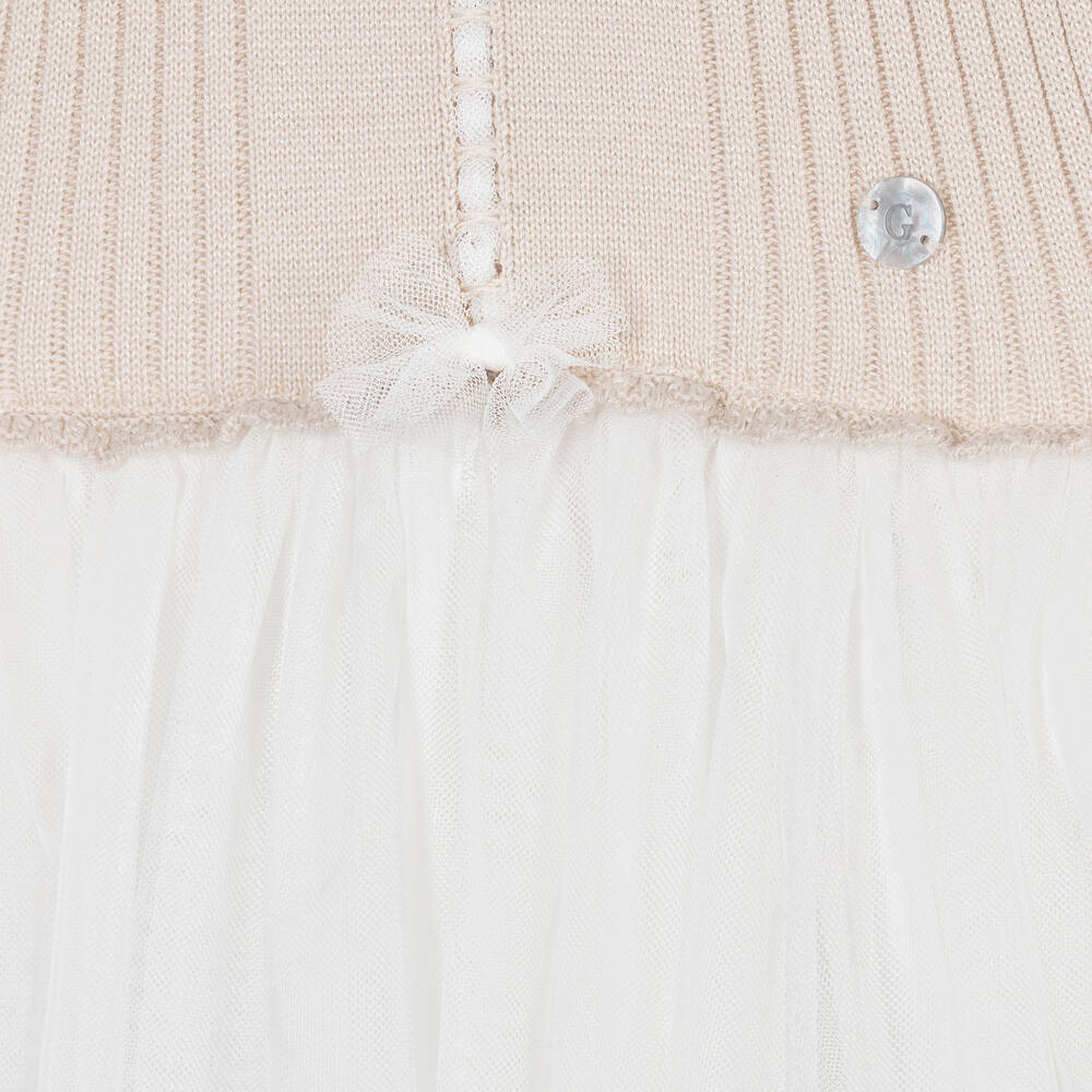Artesanía Granlei-فستان توتو قطن وأكريليك محبوك لون بيج وعاجي | Childrensalon Outlet