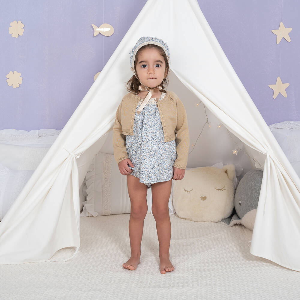 ارتيزانيا  غرانلي-كارديغان مزيج قطن محبوك لون بيج للبنات | Childrensalon Outlet