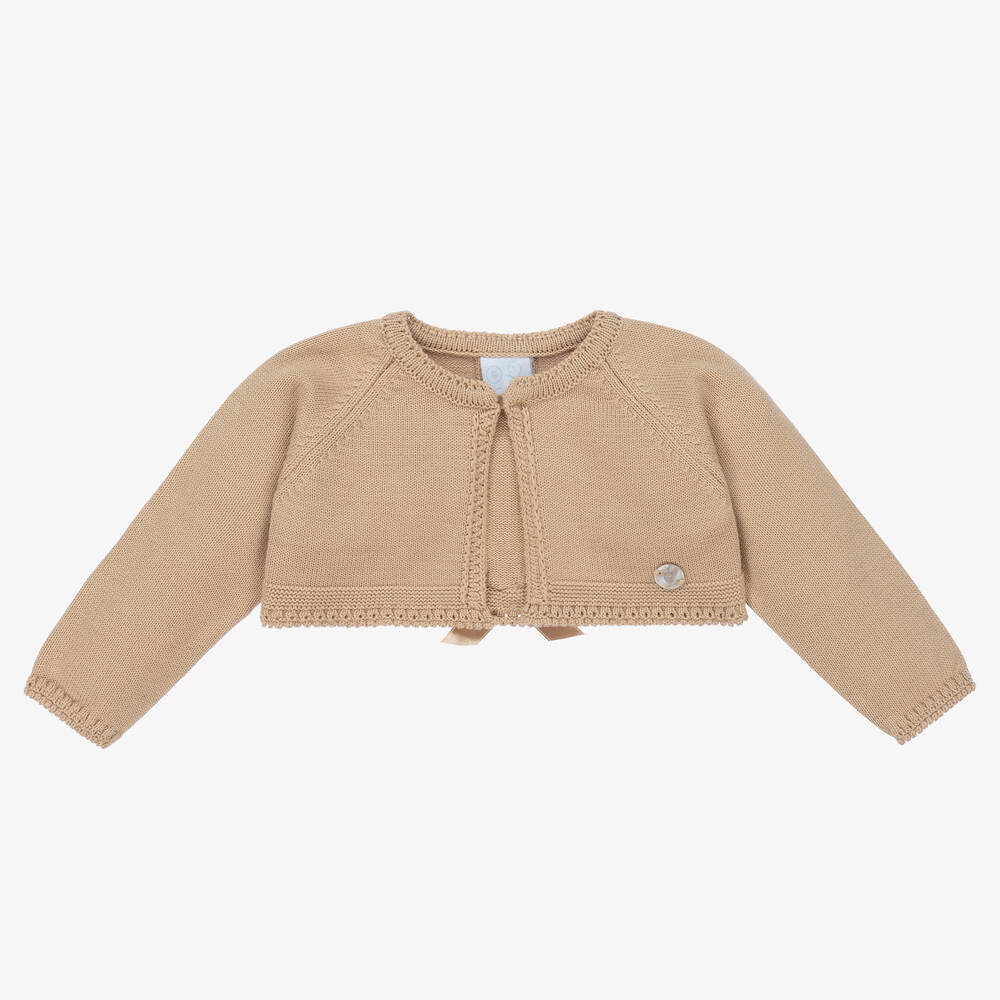 Artesanía Granlei - Girls Beige Knitted Bolero Cardigan | Childrensalon