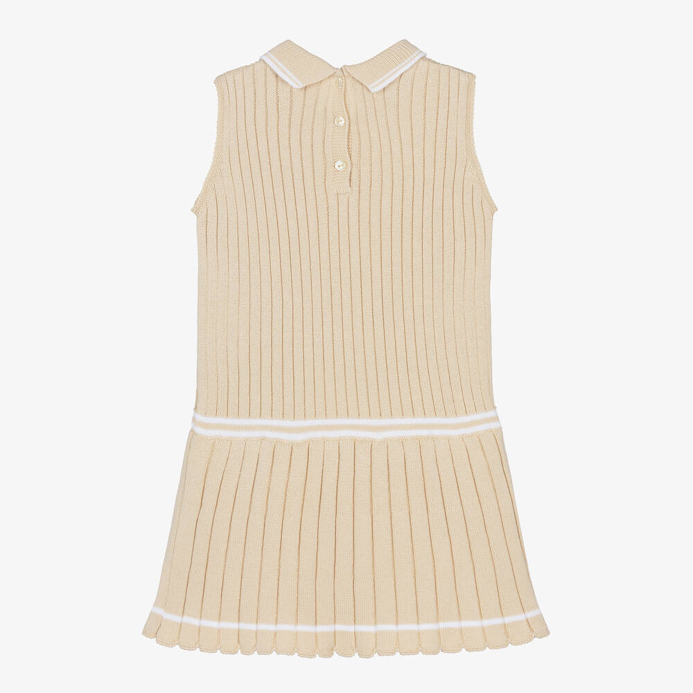 Artesanía Granlei-Girls Beige Ribbed Knit Dress | Childrensalon Outlet