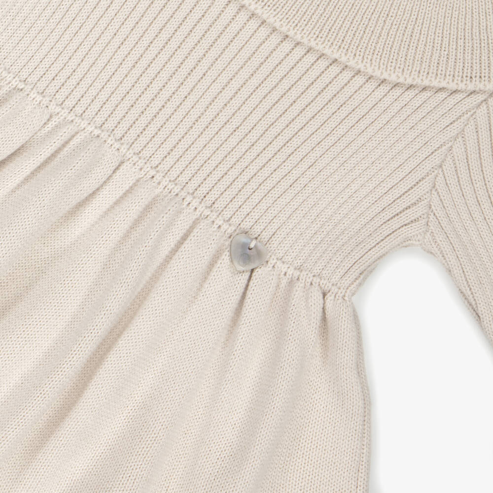 Artesanía Granlei-Girls Beige Ribbed Knit Leggings Set | Childrensalon Outlet