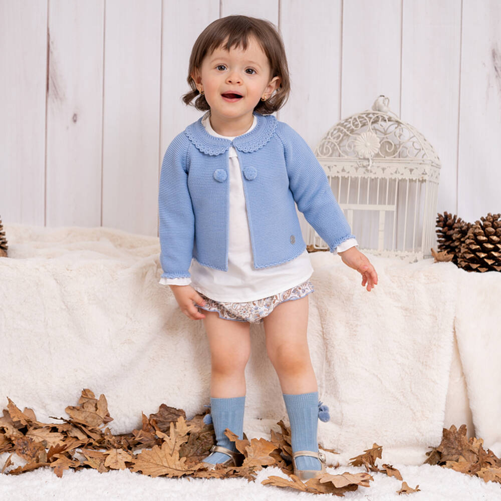 Artesanía Granlei-طقم شورت بطبعة ورود لون أزرق للمولودات | Childrensalon Outlet