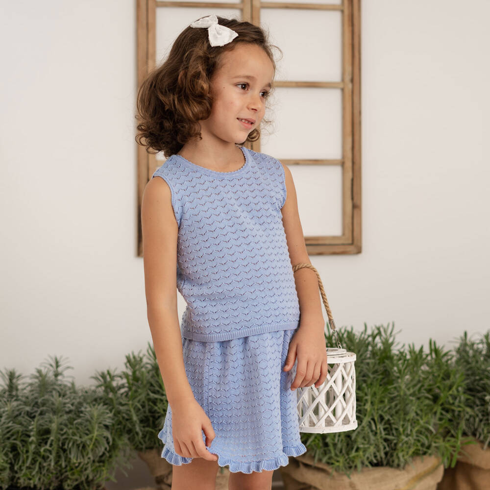 Artesanía Granlei-Синий вязаный комплект для девочек | Childrensalon Outlet