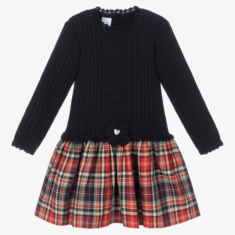 Artesanía Granlei - Girls Blue Tartan Dress | Childrensalon