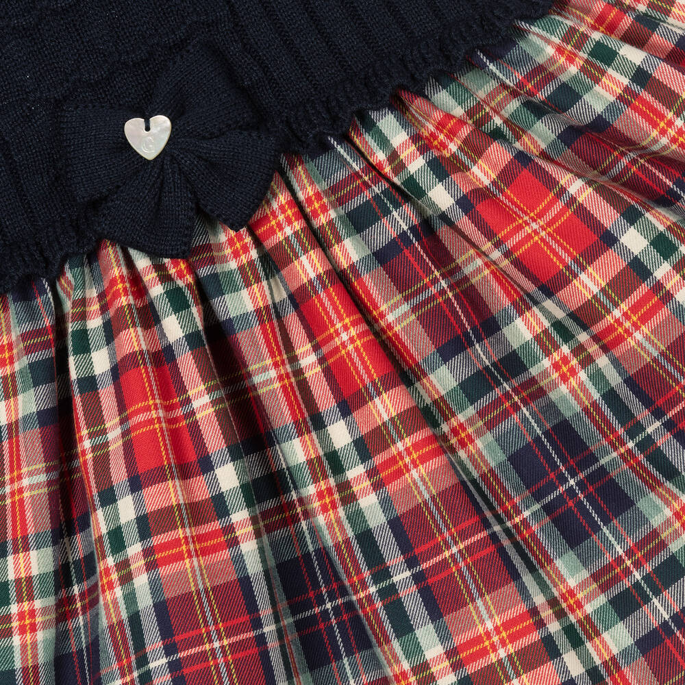 Artesanía Granlei-Синее платье в шотландскую клетку для девочек | Childrensalon Outlet