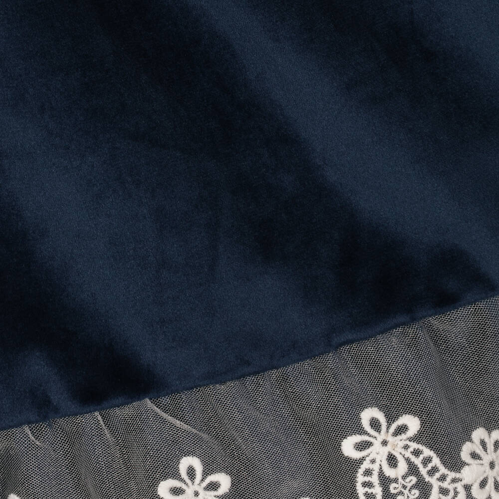 ارتيزانيا  غرانلي-فستان مخمل مزين بدانتيل لون كحلي | Childrensalon Outlet