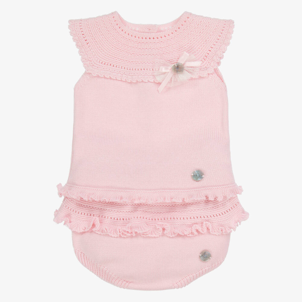 Artesanía Granlei-Girls' Blush Knit Ensemble | Childrensalon Outlet