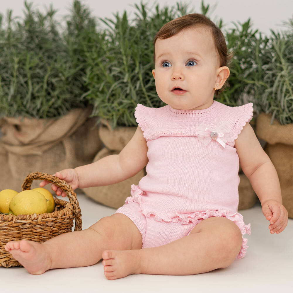 Artesanía Granlei-Girls' Blush Knit Ensemble | Childrensalon Outlet