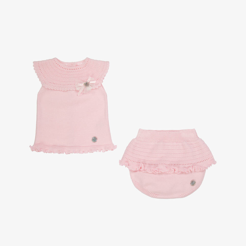 Artesanía Granlei-Girls' Blush Knit Ensemble | Childrensalon Outlet