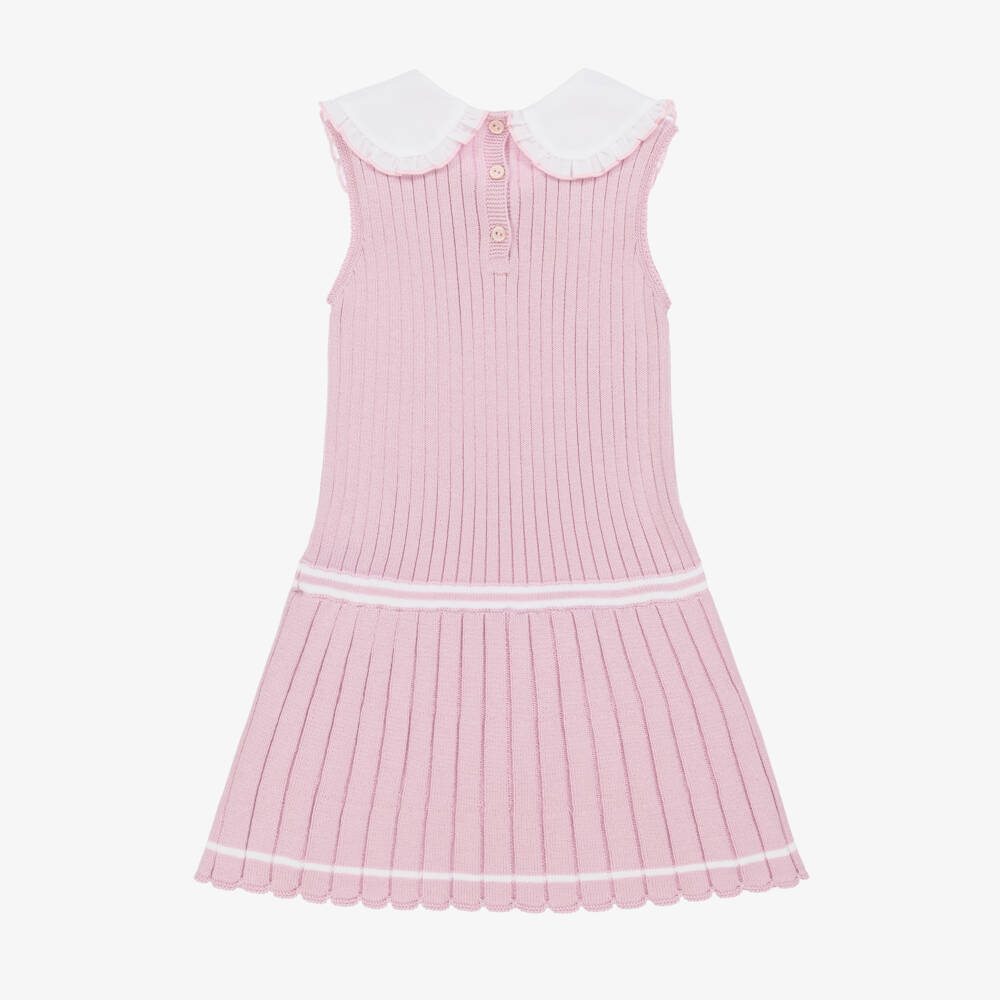 Artesanía Granlei-Girls Blush Knit Frill Dress | Childrensalon Outlet
