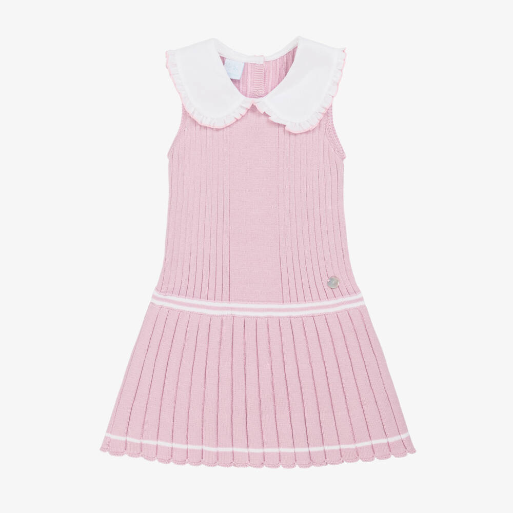 Artesanía Granlei-Girls Blush Knit Frill Dress | Childrensalon Outlet