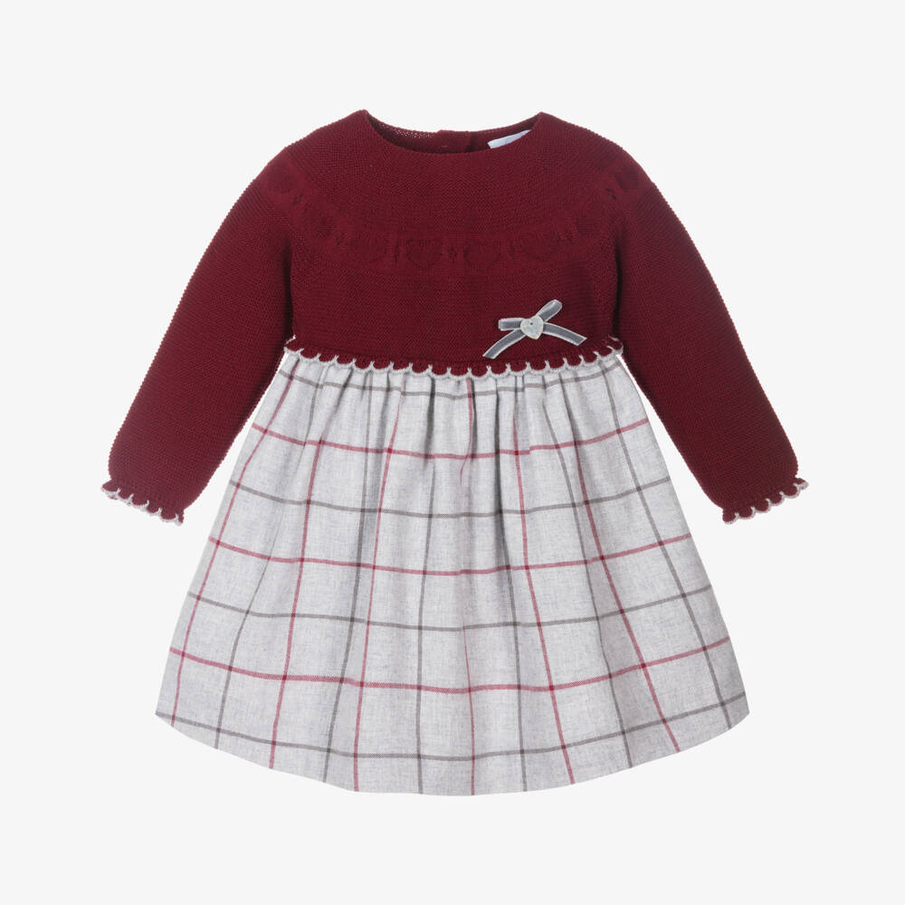 Artesanía Granlei-Girls Burgundy and Grey Dress | Childrensalon Outlet