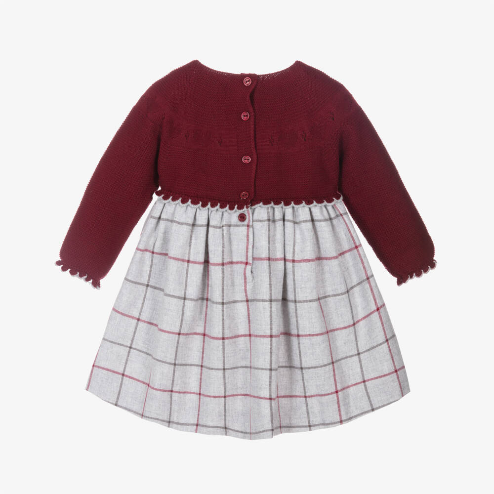 Artesanía Granlei-Girls Burgundy and Grey Dress | Childrensalon Outlet