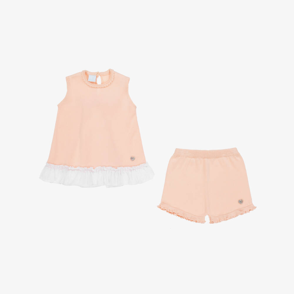 Artesanía Granlei-طقم محبوك بلون المرجان للبنات | Childrensalon Outlet