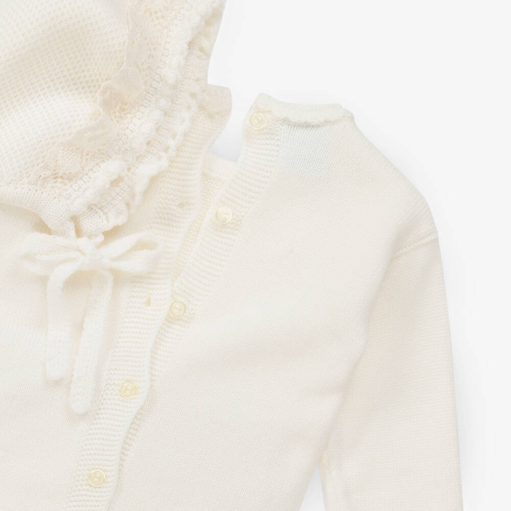 Artesanía Granlei-Girls' Cream Lace-Edged Knit Set | Childrensalon Outlet