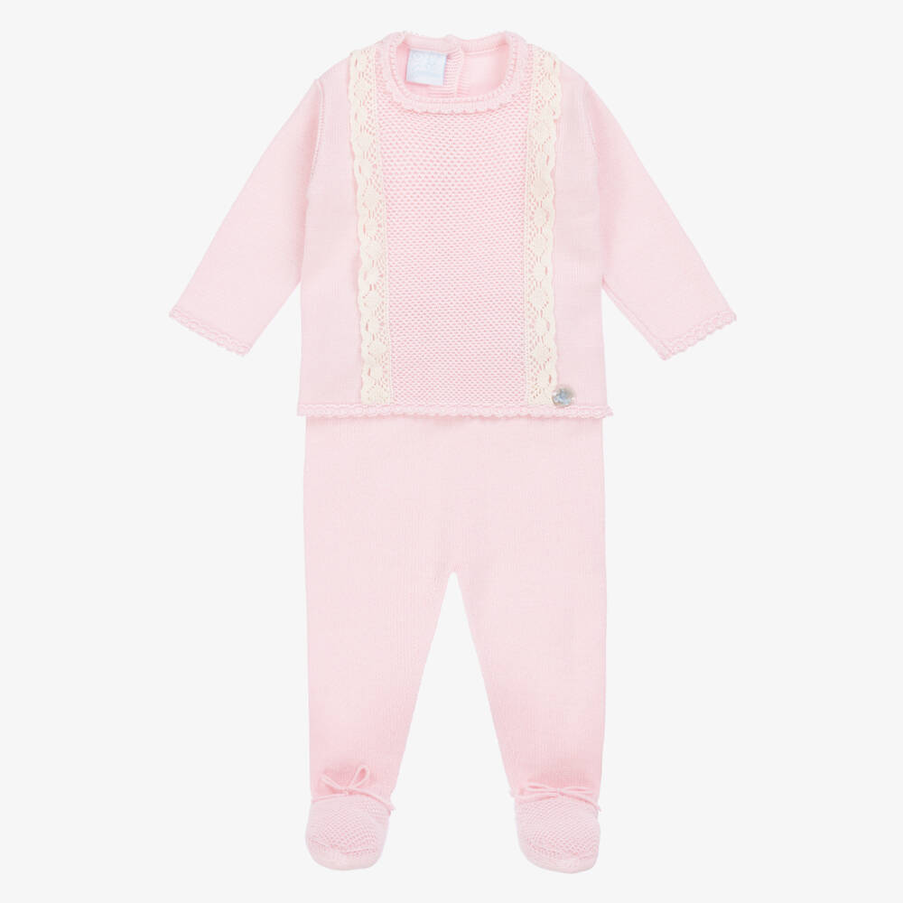 Artesanía Granlei-Нежный розовый вязаный комплект для девочек | Childrensalon Outlet