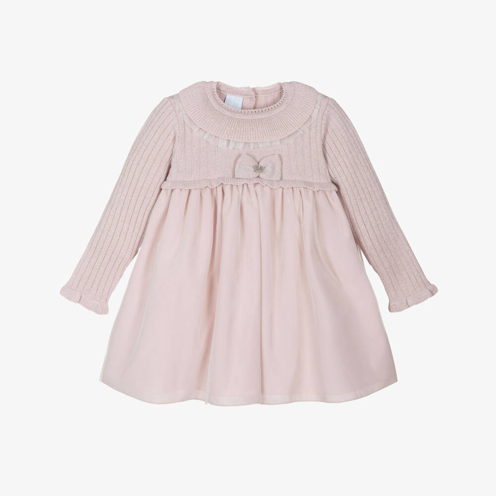 Artesanía Granlei-Girls Dusky Knit & Tulle Dress | Childrensalon Outlet
