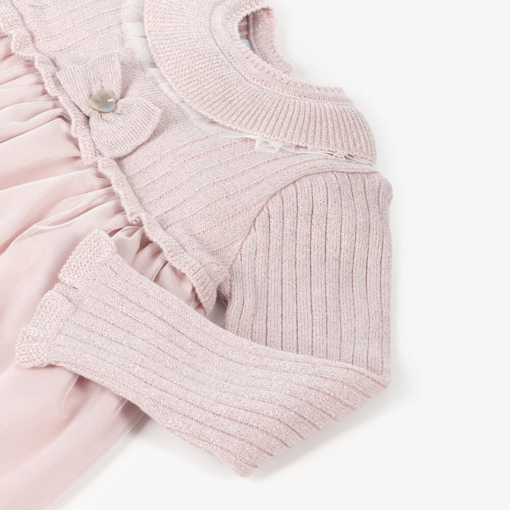 Artesanía Granlei-Girls Dusky Knit & Tulle Dress | Childrensalon Outlet