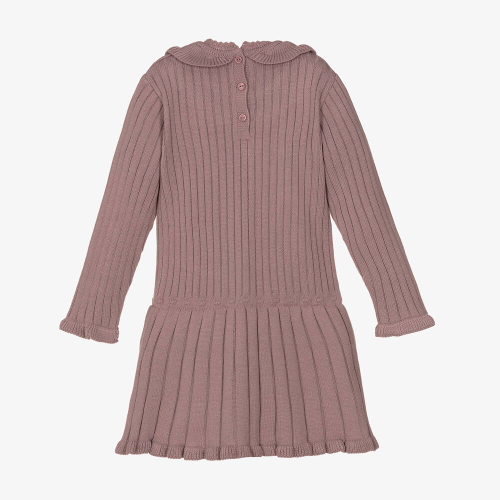 Artesanía Granlei-Girls Dusky Pink Knit Dress | Childrensalon Outlet