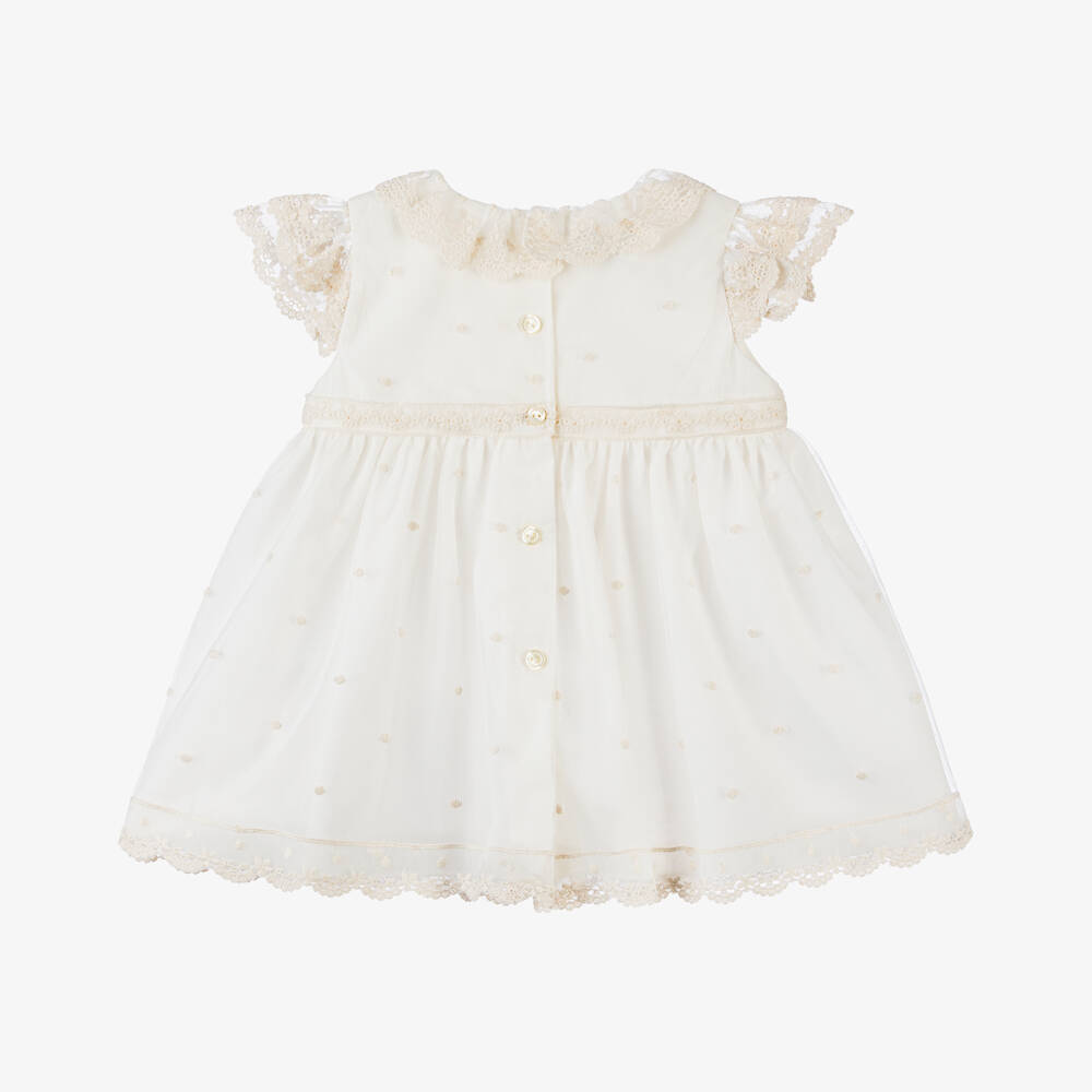 Artesanía Granlei-Girls Elegant Ivory Lace Frock | Childrensalon Outlet