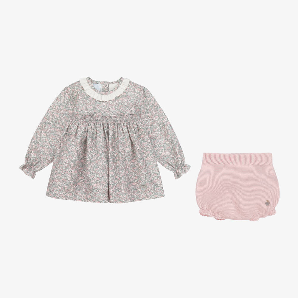 Artesanía Granlei-Girls Floral Cotton Ensemble | Childrensalon Outlet