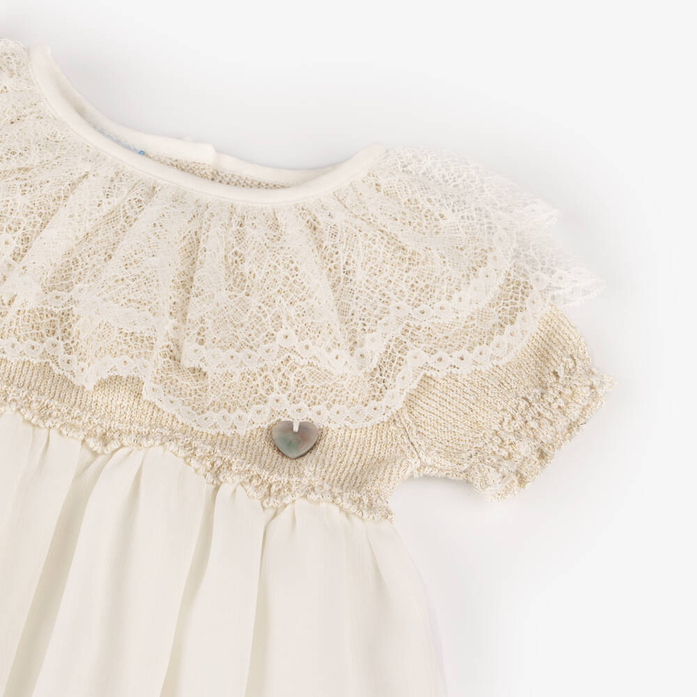 Artesanía Granlei-Girls Golden Lace & Chiffon Delight | Childrensalon Outlet