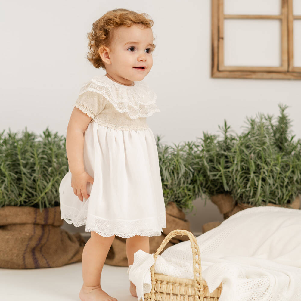 Artesanía Granlei-Girls Golden Lace & Chiffon Delight | Childrensalon Outlet