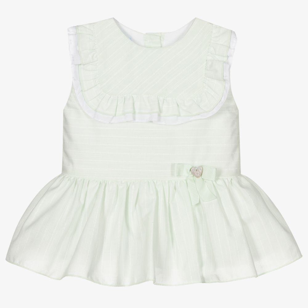 Artesanía Granlei - Girls Green Cotton Dress Set | Childrensalon