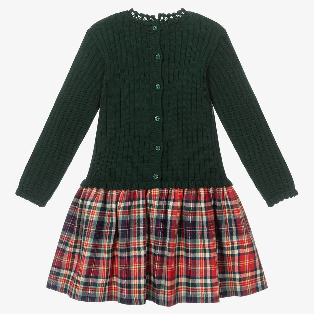 Artesanía Granlei Girls Green Tartan Dress Childrensalon Outlet