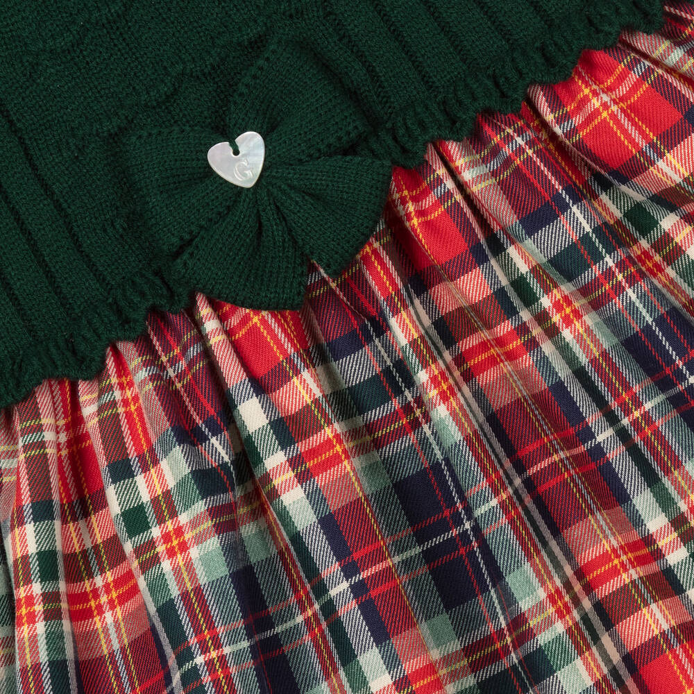 Artesanía Granlei-Girls Green Tartan Dress | Childrensalon Outlet