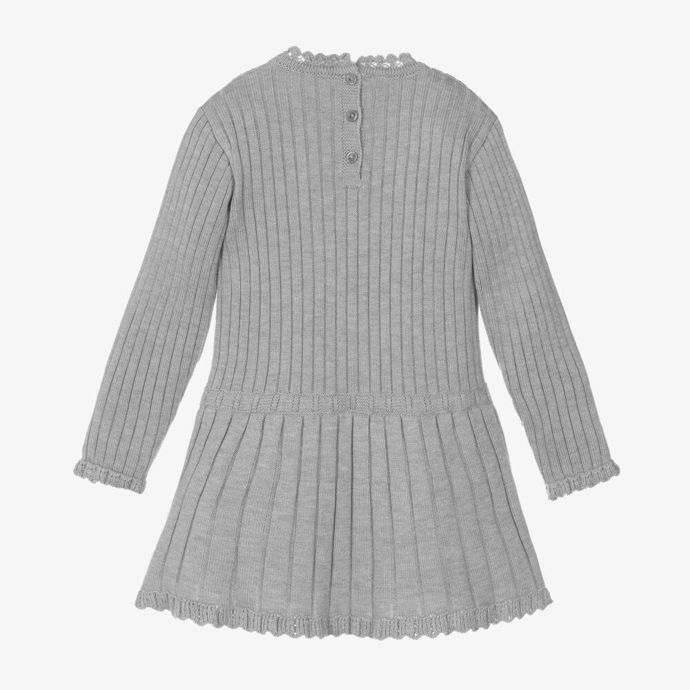 Artesanía Granlei-Серое трикотажное платье с бантиками | Childrensalon Outlet
