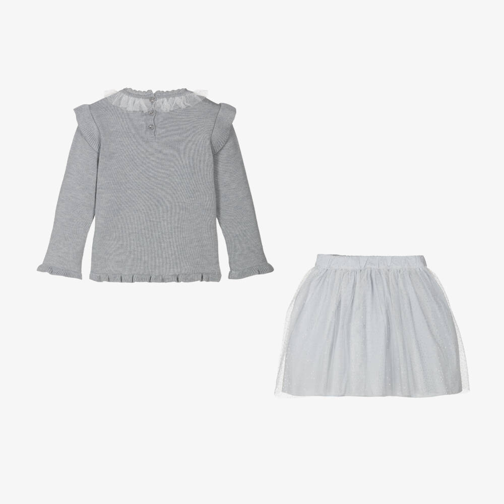 Artesanía Granlei-Girls Grey Sparkly Skirt Ensemble | Childrensalon Outlet
