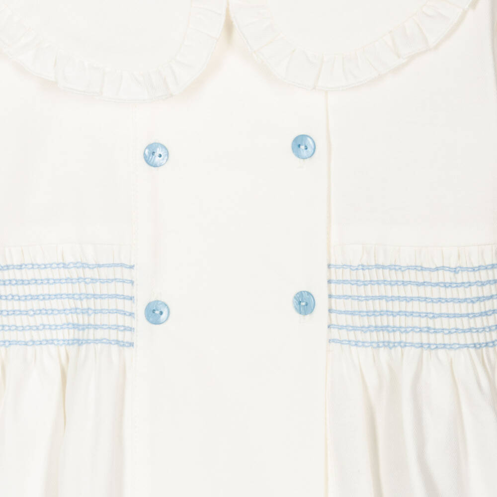 Artesanía Granlei-Girls Ivory and Sky Blue Outfit | Childrensalon Outlet
