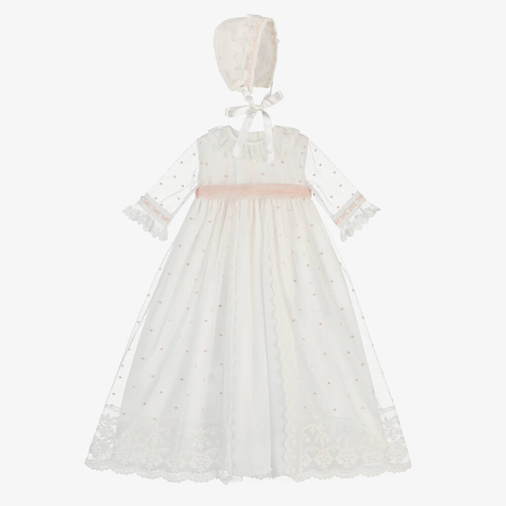 Artesanía Granlei-Кремовое и розовое платье из тюля для девочек | Childrensalon Outlet
