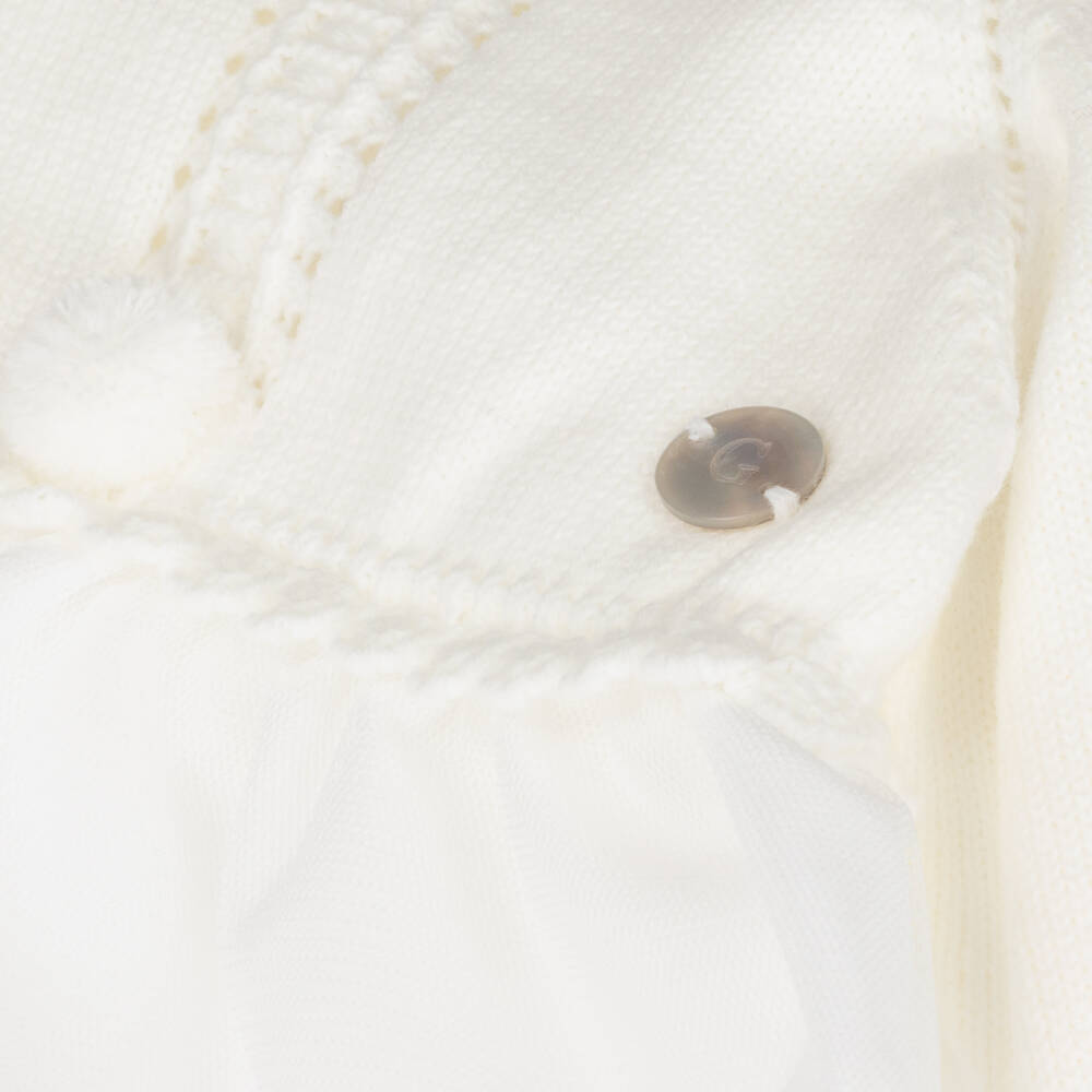 Artesanía Granlei-Girls Ivory Knit Babysuit Ensemble | Childrensalon Outlet